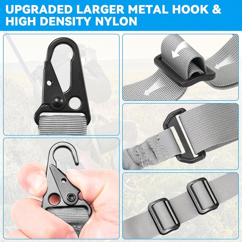 REERON Two Point Traditional Sling with Mounts - Adjustable Extra Long Two Point Traditional Sling with 2 Pack 1.25" QD Sling Rail Swivel Mounts for Mlock - Image 3